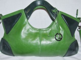 CREDI GREEN LEATHER SATCHEL HANDBAG OR SHOULDER BAG BEAUTIFUL