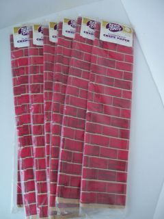 count Vintage Christmas Santa Chimney Red Brick Crepe Paper NEW