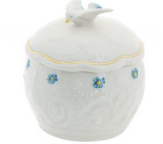 Belleek Dove Keepsake Box with Flower Detail —