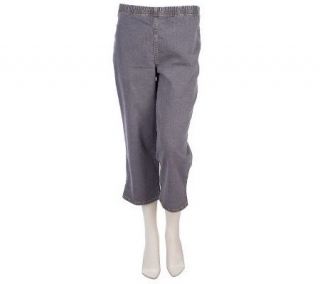 Denim & Co. Original Waist Stretch Denim Pull on Crop Pants — 