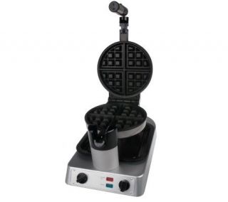 Technique Round Nonstick Rotating Waffle Maker —