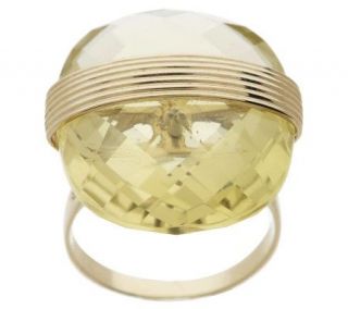 22.00 ct Faceted Gemstone Ring w/ Band Overlay 14K Gold   J156175