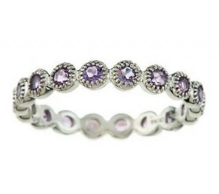 Erica Courtney Gemstone Eternity Leah Ring, Sterling or 14K Clad 