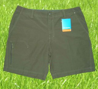Columbia Mens Crested Butte OLIVE Shorts Size 36 w Side Zipper Pocket