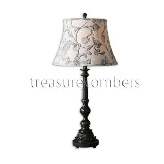 French Country Table Lamp 150 Watt Bright Black Tuscan