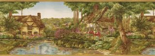 Country Kerrys Cottage Seabrook Wallpaper Border KC319B