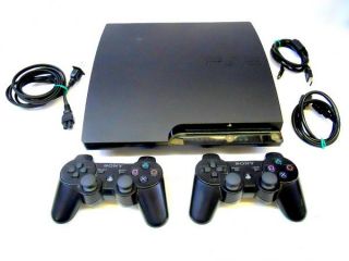 PS3 120GB CECH 2101A Console Two Controllers HDMI Cable Bundle