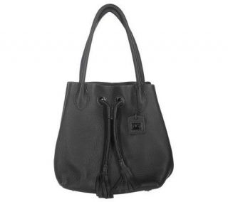 Dooney & Bourke Portofino Leather Grommet Drawstring Bag —