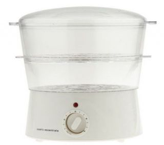 CooksEssentials 4 Quart 2 Tier Food Steamer with Timer —