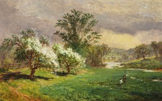 Jasper Francis Cropsey Apple Blossom Time New Canvas