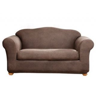 Sure Fit Stretch Faux Leather Two Piece Sofa Slipcover —