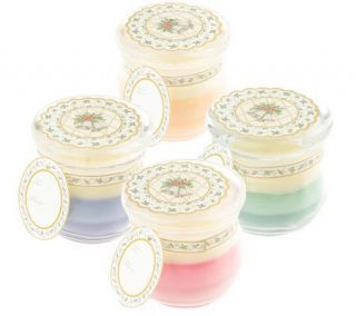 Set of 4 Triple Layer Soy Candles with Gift Tags by Valerie — 