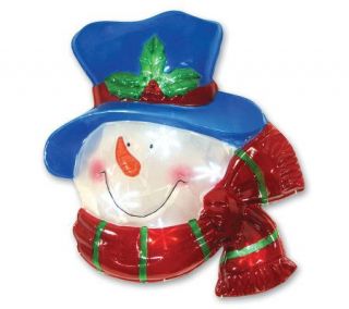 Battery Operated White Twinkling LED Snowman Window Decor —
