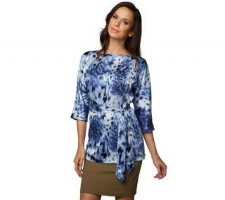 Mark of Style by Mark Zunino Dolman Sleeve Floral Print Knit Top