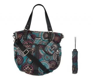 Tyler Rodan Printed Double Handle Tote Bag with Umbrella   A219686