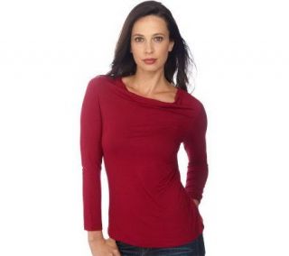 Pamela Dennis PCG Cowl Neck Knit Top with Long Sleeves —