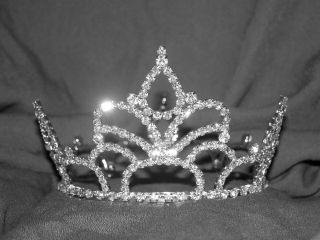 Rhinestone Pageant Prom Homecoming Round Crown Crowns B19