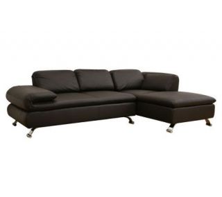 Misha Dark Brown Leather Modern Sectional Sofa  RFC —