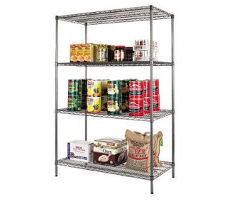 Alera 4 Shelf Wire Shelving Kit, 48x24x72   Black Anthracite