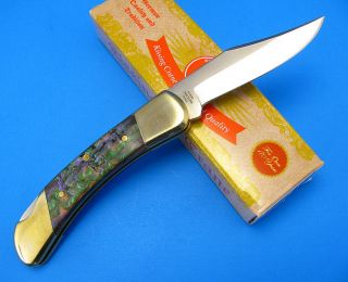 Kissing Crane Lockback Abalone Handle Folding Blade Pocket Knife Clip