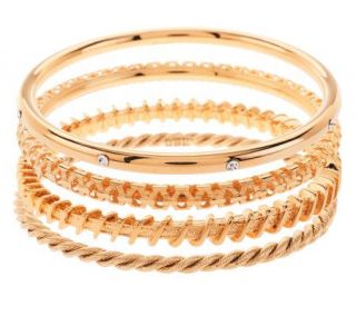 Jacqueline Kennedy Set of 4 Goldtone Bangle Bracelets —