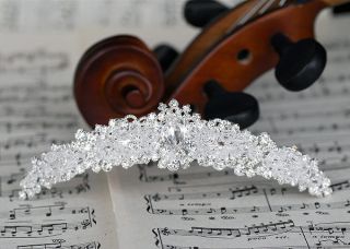 Bridal Wedding crystal Tiara Headband Silver  Party Bridalmaid