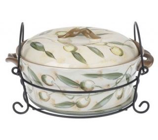 Temp tations Napoli 2qt. Covered Round Baker with Trivet & Rack