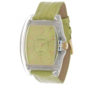 Joan Rivers Prime Time Leather Strap Watch —