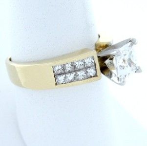 Yellow Gold (not plated or filled) 1 1/4ct Cubic Zirconia & Diamond