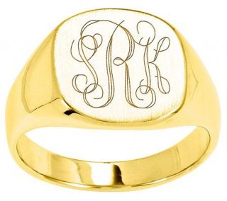 Personalized Satin Cushion Signet Ring, 14K Gold   J310958