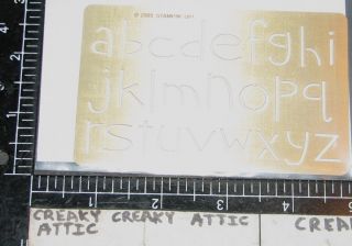 Stampin Up Classy Brass Dry Emboss Stencil Tidy Alphabet Big Shot