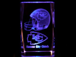 3D Laser Crystal NFL Kansas City Chiefs Football New