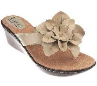 by Born Oleander Wedge Sandal with Flower Detail —
