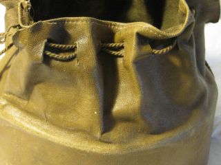 Antique Drawstring Leather Collar Case Corliss Coon Helmet Ad