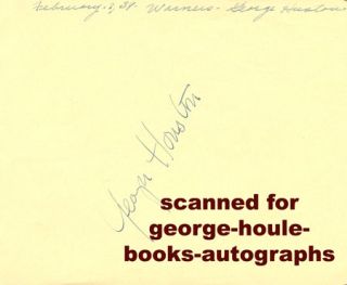 GEORGE HOUSTON~WHITNEY BOURNE~AUTOGRAPHS~1938
