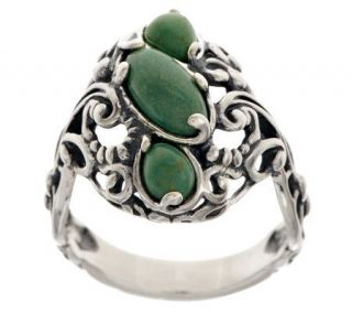 Carolyn Pollack Green Turquoise Sterling Ring —