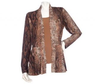 EffortlessStyle by Citiknits Reptile Print Cardigan & Tank Set