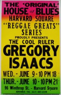 Gregory Isaacs Boston Reggae Concert Poster 1999