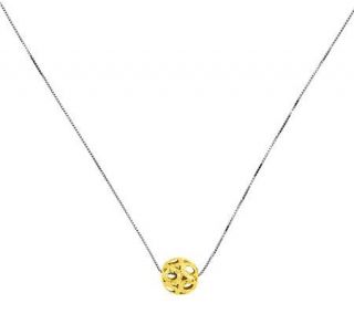 18 Two Tone Textured Bead Necklace, 14K Gold   J311260