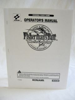 Konami Fishermans Bait Marlin Challenge Arcade Manual