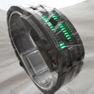 Trendy Stainless Green LED Mens Sports Military Watch Wristwatch Brand
