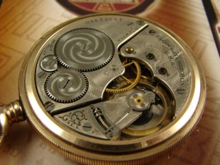 Crisp Elgin Porcelain Mint Dial Stunning Gold FLLD Pocket Watch 15J