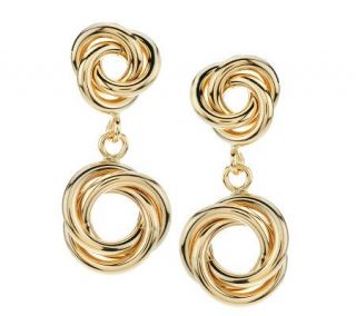 EternaGold Polished Love Knot Dangle Earrings 14K Gold   J268520