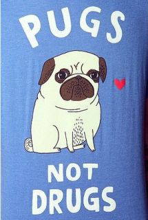  Pugs not Drugs by Gemma Correll BNWT T Shirt Russell Howard L