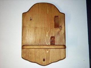 Hair Dryer Curling Iron Wooden Wall Holder (Golden Oak Stain) RH