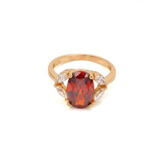 9K Yellow Gold Filled CZ Ruby Womens Ring Size 8 R240
