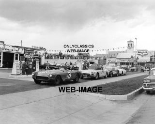 1950s Corvette Race Cars Gas Station Auto Racing Photo
