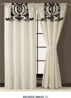 Salma Luxury Black and White Curtain Set
