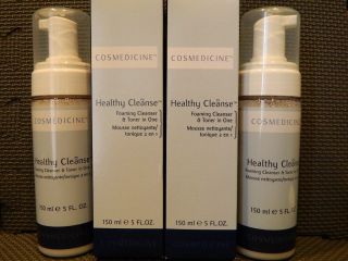 COSMEDICINE HEALTHY CLEANSE FOAMING CLEANSER TONER 50Z LOT OF 2 NEW IN