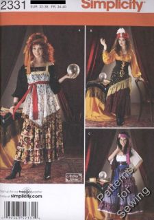 Pattern Simplicity Halloween Costume Woman Sz 6 12 Gypsy Magician New